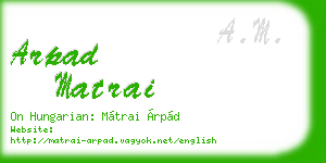 arpad matrai business card